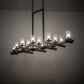 Meyda Lighting Dante 72" 16-Light Old Wrought Iron Island Chandelier With Clear Seeded Shade Glass