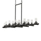 Meyda Lighting Dante 72" 16-Light Old Wrought Iron Island Chandelier With Clear Seeded Shade Glass