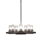 Meyda Lighting Dante 72" 16-Light Old Wrought Iron Island Chandelier With Clear Seeded Shade Glass