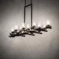 Meyda Lighting Dante 72" 16-Light Solar Black Chandelier With Clear Seeded Shade Glass