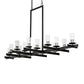 Meyda Lighting Dante 72" 16-Light Solar Black Chandelier With Clear Seeded Shade Glass
