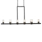 Meyda Lighting Dante 72" 16-Light Solar Black Chandelier With Clear Seeded Shade Glass