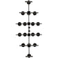 Meyda Lighting Dante 72" 16-Light Solar Black Chandelier With Clear Seeded Shade Glass