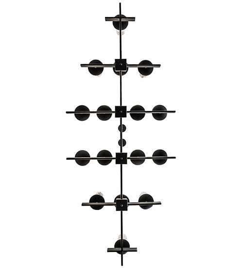 Meyda Lighting Dante 72" 16-Light Solar Black Chandelier With Clear Seeded Shade Glass