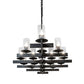 Meyda Lighting Dante 72" 16-Light Solar Black Chandelier With Clear Seeded Shade Glass