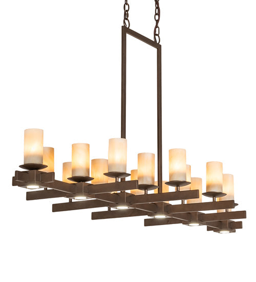 Meyda Lighting Dante 72" 16-Light Tyler Bronze Chandelier With Sahara Taupe Idalight Shade