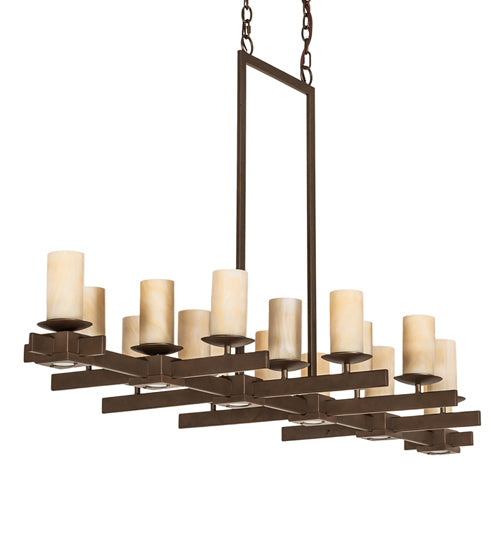 Meyda Lighting Dante 72" 16-Light Tyler Bronze Chandelier With Sahara Taupe Idalight Shade