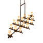 Meyda Lighting Dante 72" 16-Light Tyler Bronze Chandelier With Sahara Taupe Idalight Shade