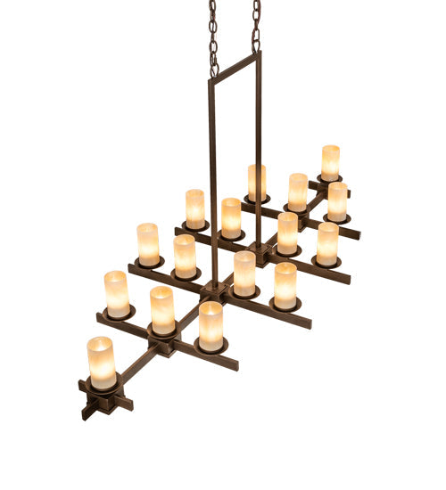 Meyda Lighting Dante 72" 16-Light Tyler Bronze Chandelier With Sahara Taupe Idalight Shade