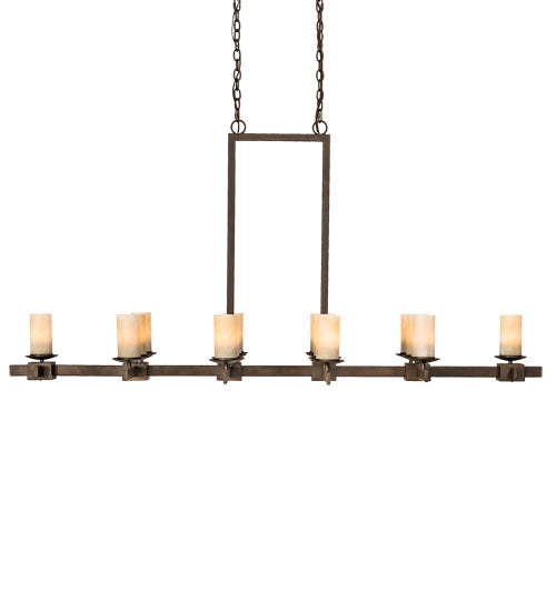 Meyda Lighting Dante 72" 16-Light Tyler Bronze Chandelier With Sahara Taupe Idalight Shade