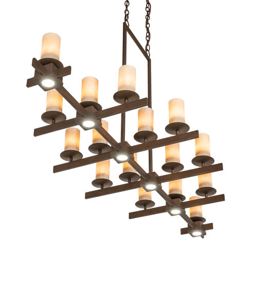 Meyda Lighting Dante 72" 16-Light Tyler Bronze Chandelier With Sahara Taupe Idalight Shade