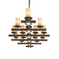 Meyda Lighting Dante 72" 16-Light Tyler Bronze Chandelier With Sahara Taupe Idalight Shade