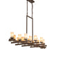 Meyda Lighting Dante 72" 16-Light Tyler Bronze Chandelier With Sahara Taupe Idalight Shade