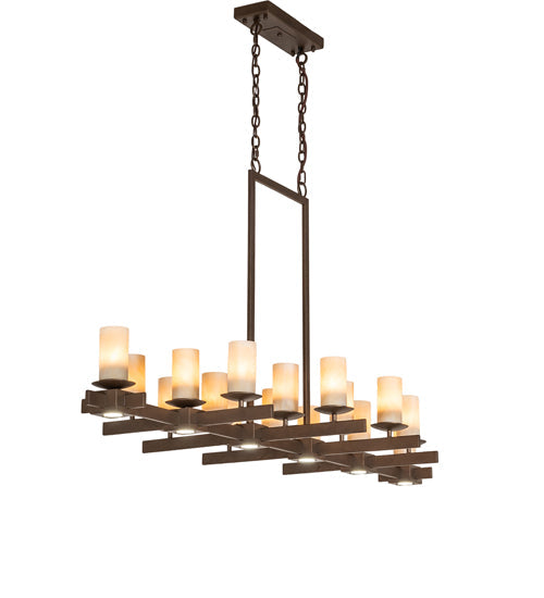 Meyda Lighting Dante 72" 16-Light Tyler Bronze Chandelier With Sahara Taupe Idalight Shade