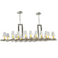 Meyda Lighting Dante 72" 20-Light Nickel Island Chandelier With White Parchment Shade