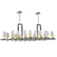 Meyda Lighting Dante 72" 20-Light Nickel Island Chandelier With White Parchment Shade