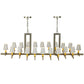 Meyda Lighting Dante 72" 20-Light Nickel Island Chandelier With White Parchment Shade