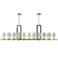 Meyda Lighting Dante 72" 20-Light Nickel Island Chandelier With White Parchment Shade