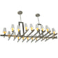 Meyda Lighting Dante 72" 20-Light Nickel Island Chandelier With White Parchment Shade