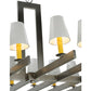 Meyda Lighting Dante 72" 20-Light Nickel Island Chandelier With White Parchment Shade