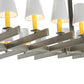 Meyda Lighting Dante 72" 20-Light Nickel Island Chandelier With White Parchment Shade
