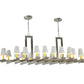 Meyda Lighting Dante 72" 20-Light Nickel Island Chandelier With White Parchment Shade