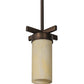 Meyda Lighting Dante 8" Cimarron Bronze Mini Pendant Light With Botticino Idalight Shade