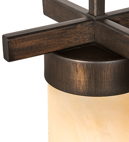 Meyda Lighting Dante 8" Cimarron Bronze Mini Pendant Light With Botticino Idalight Shade