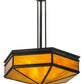 Meyda Lighting Davis Street 45" Craftsman Brown On Waxed Brass Inverted Pendant Light With Octagon Honey Amber Shade Glass