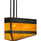 Meyda Lighting Davis Street 45" Craftsman Brown On Waxed Brass Inverted Pendant Light With Octagon Honey Amber Shade Glass