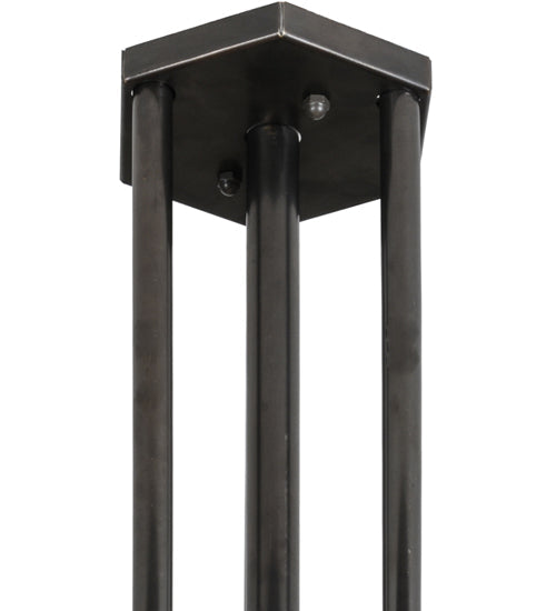 Meyda Lighting Davis Street 45" Craftsman Brown On Waxed Brass Inverted Pendant Light With Octagon Honey Amber Shade Glass