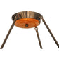 Meyda Lighting Davis Street 55" 12-Light Craftsman Brown On Waxed Brass Inverted Pendant Light With Amber Shade Glass