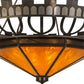 Meyda Lighting Davis Street 55"W x 46"H 12-Light Craftsman Brown On Waxed Brass Inverted Pendant Light With Ambra Siena Idalight Shade