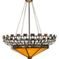Meyda Lighting Davis Street 55"W x 62"H 12-Light Craftsman Brown Inverted Pendant Light With Botticino Idalight Shade