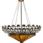 Meyda Lighting Davis Street 55"W x 62"H 12-Light Craftsman Brown Inverted Pendant Light With Botticino Idalight Shade
