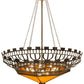 Meyda Lighting Davis Street 55"W x 62"H 12-Light Craftsman Brown Inverted Pendant Light With Botticino Idalight Shade