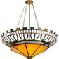 Meyda Lighting Davis Street 55"W x 62"H 12-Light Craftsman Brown Inverted Pendant Light With Botticino Idalight Shade