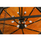 Meyda Lighting Davis Street 55"W x 62"H 12-Light Craftsman Brown Inverted Pendant Light With Botticino Idalight Shade