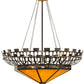 Meyda Lighting Davis Street 55"W x 62"H 12-Light Craftsman Brown Inverted Pendant Light With Botticino Idalight Shade