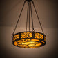 Meyda Lighting Dean 24" 3-Light Cajun Spice Inverted Pendant Light With Amber Shade Glass