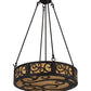 Meyda Lighting Dean 24" 3-Light Cajun Spice Inverted Pendant Light With Amber Shade Glass