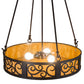 Meyda Lighting Dean 24" 3-Light Cajun Spice Inverted Pendant Light With Amber Shade Glass