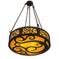 Meyda Lighting Dean 24" 3-Light Cajun Spice Inverted Pendant Light With Amber Shade Glass