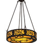 Meyda Lighting Dean 24" 3-Light Cajun Spice Inverted Pendant Light With Amber Shade Glass