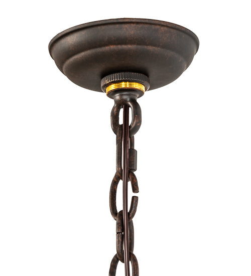 Meyda Lighting Dean 24" 3-Light Cajun Spice Inverted Pendant Light With Ambra Siena Idalight Shade