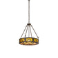 Meyda Lighting Dean 24" 3-Light Cajun Spice Inverted Pendant Light With Ambra Siena Idalight Shade