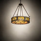 Meyda Lighting Dean 24" 3-Light Cajun Spice Inverted Pendant Light With Ambra Siena Idalight Shade