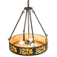Meyda Lighting Dean 24" 3-Light Cajun Spice Inverted Pendant Light With Ambra Siena Idalight Shade