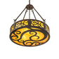 Meyda Lighting Dean 24" 3-Light Cajun Spice Inverted Pendant Light With Ambra Siena Idalight Shade