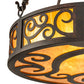 Meyda Lighting Dean 24" 3-Light Cajun Spice Inverted Pendant Light With Ambra Siena Idalight Shade